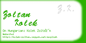 zoltan kolek business card